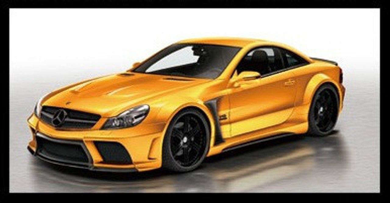 VeilSide Black Fortune 2003-2012 Mercedes SL R230 Wide Body Conversion FRP with CARBON Accents Complete Kit (CFRP/ FRP) Front Bumper, Pair of Side Skirts, Rear Bumper, Front Fenders, Rear Fenders, Rear Spoiler, FRP Hood & Emblems